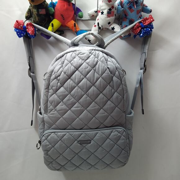 Michael Kors Gray Nylon Quilted Top Handle Zipper Pockets Backpack main image 16